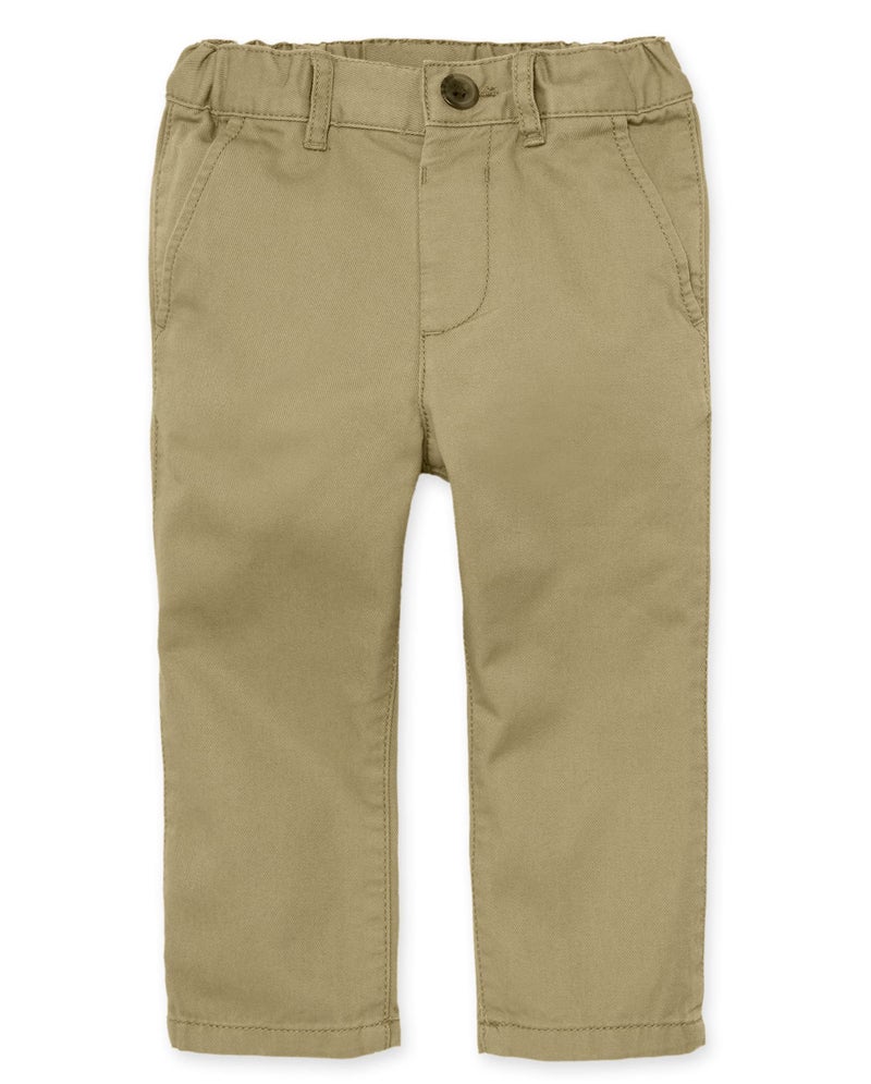 The Children's Place baby boys And Toddler Stretch Skinny Chino Pants Jeans, Flax Single, 5T US - Image 1